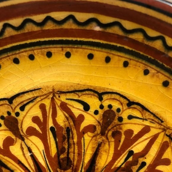 Polished folk Art/pyrography/decorative wall plate/great for gallery wall/c pics - Picture 2 of 7